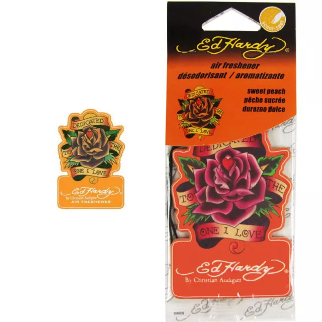 New Ed Hardy by Christian Audigier Rose Flower Air Freshener Sweet Peach Scent
