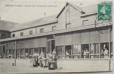 BERCK PLAGE 62 cpa Sanatorium Parmentier intérieur -Animée  Bon Etat 1908
