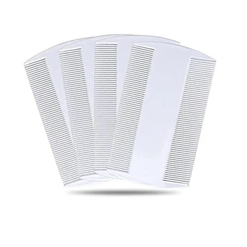 4 Piece White Fine Tooth Nit Combs Double-Sided Detection Removes Head From A...