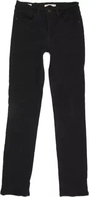 Levi's 724 High Rise Women Black Straight Stretch Jeans W28 L33 (85427)