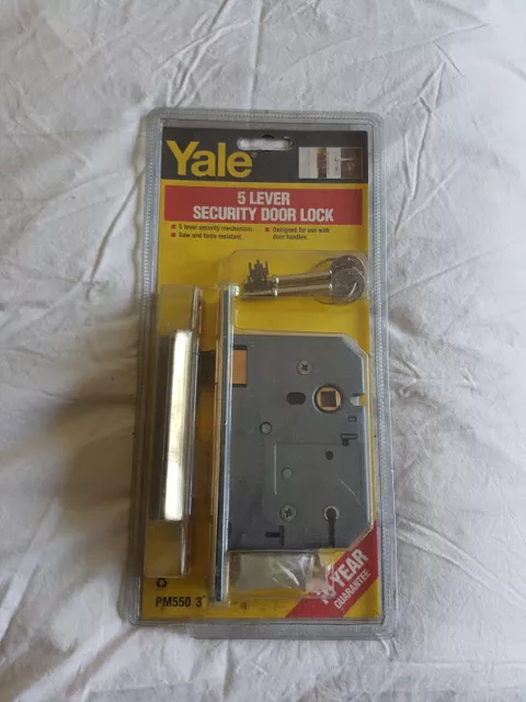 Yale 5 Lever 3" Security PB Brass Mortice Sash Lock Yale PM550