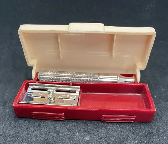 Vintage 1948 Gillette Fat Handled Tech Safety Razor No 27 Set - Made In England Vintage 1948 Gillette Fat Handled Tech Safety Razor No 27 Set - Made In England