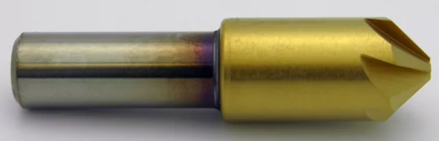 1" 90° Degree 6 Flute Cobalt TiN Coated Countersink Melin USA #18238