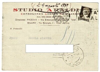 BUSTA INTESTATA HOTEL VILLA AMATI RIMINI C50 m ANNULLO ANCONA 1931 BOLOGNA 