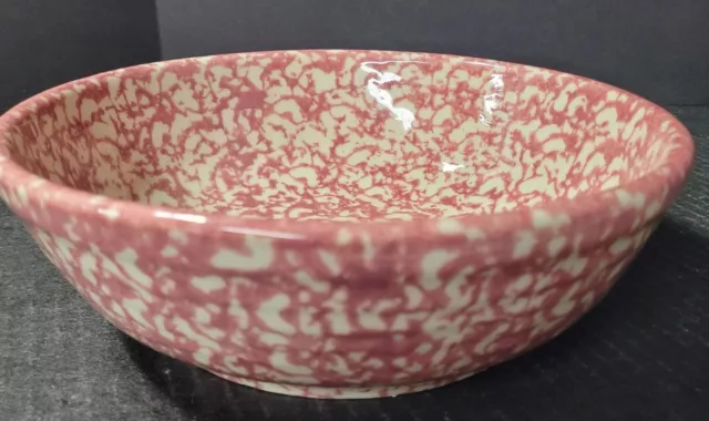 Roseville Pottery The Workshop Gerald E. Henn red Spongeware 9.5" Serving Bowl