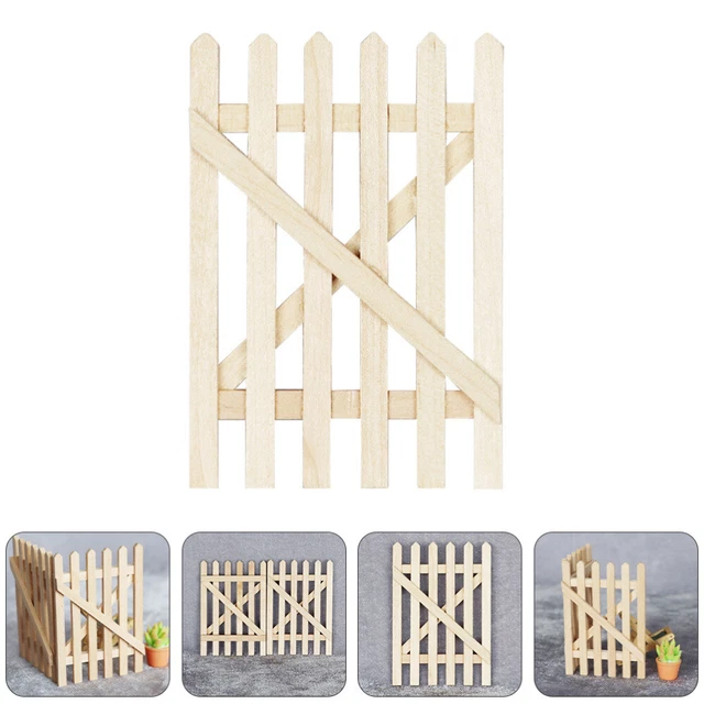 Tiardey - 2 Clôtures Miniatures En Bois Blanc - 5 Cm X 90 Cm - Décoration Pour Jardin, Bonsaï, Maison De Poupée, Noël - 11