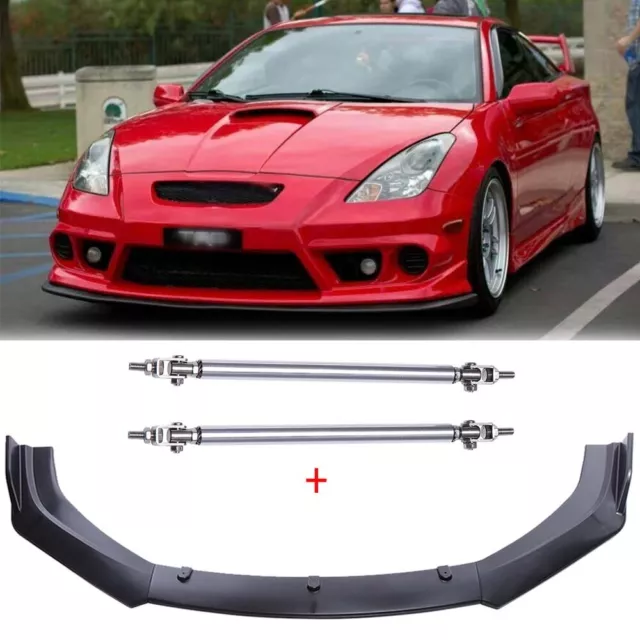 For 5 Series Carbon Fiber Front Bumper Lip Splitter Spoiler Body Kit Strut  Rods