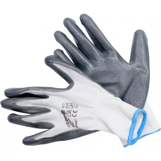 12 X Guantes de Trabajo Montaje Mecánica Nitrilo Poliester