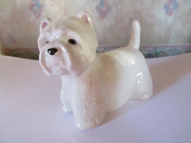Lovely Figurine Of A Westie Terrier Dog By Quail Pottery