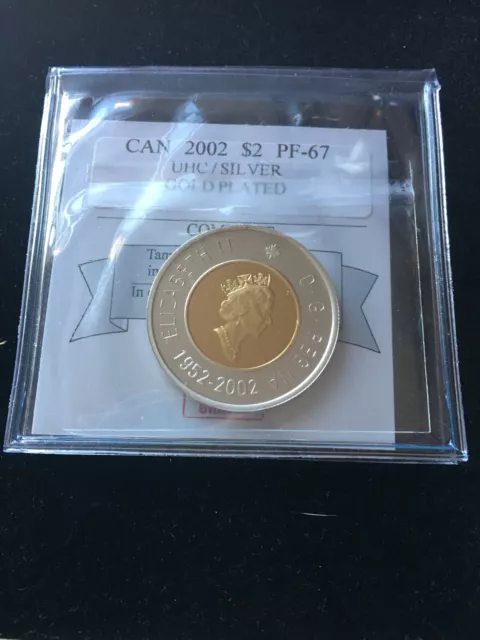 2002  Coin Mart Graded Canadian Toonie, Two Dollar PF-67 UHC Silver GP