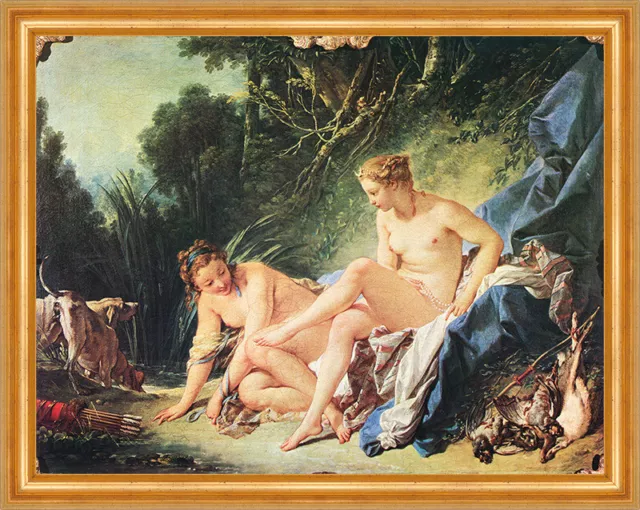 Diana nach dem Bade Francois Boucher römische Göttersage Jagd H A3 0181 Gerahmt