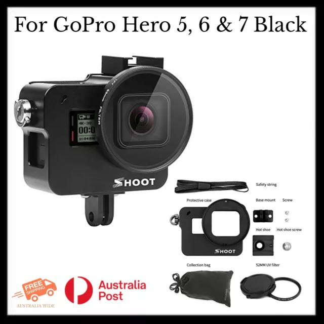 SHOOT CNC Alloy Skeleton Housing Case for GoPro Hero 5 6 & 7Black Action Cameras