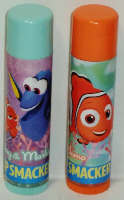 2 Disney Lip Smackers Lip Balms 1 NEMO Watermelon Pop 1 DORY & MARLIN Tropical