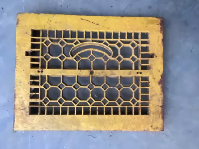 Cast Iron Antique Heating Grate Metal Floor Wall Register Rectangle Air Vent Art