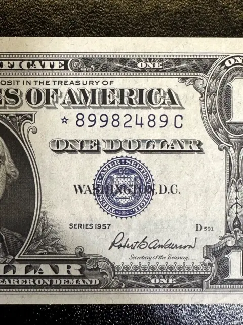 **STAR NOTE** $1 Dollar 1957 UNCIRCULATED ((GEM)) Blue Seal Silver Certificate