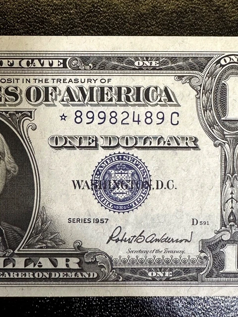 **STAR NOTE** $1 Dollar 1957 UNCIRCULATED ((GEM)) Blue Seal Silver Certificate