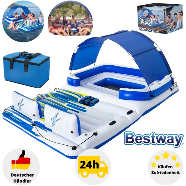 BESTWAY BADEINSEL LUFTMATRATZE Wasserliege Schwimminsel Aufblasbar XXL ...