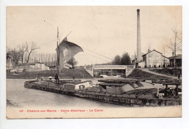 Marne CPA 51 Factory Canal Sailing Pen Champagne Bowls CHALONS