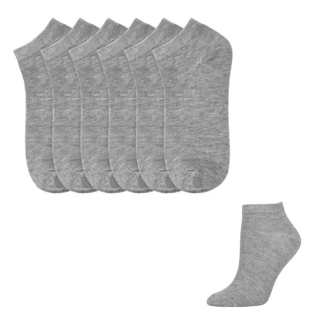 3 Pairs Men Women Ankle Socks Low Cut Cotton US 10 13 Crew Stretch Sport Grey