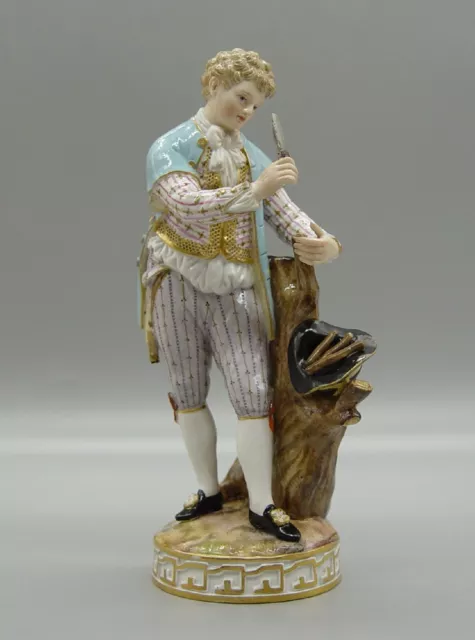 Meissen Figur Gärtner Baum pfropfend, Modell F.69, 1. Wahl um 1860