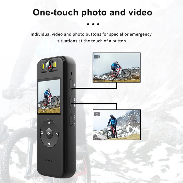Mini Action Cam 4K Da 128GB Con Custodia Di Ricarica - Videocamera Indossabile A Pollice Per Sport E Vlog