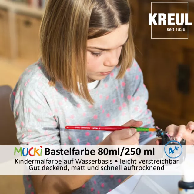 (1L = 43,63 EUR) MUCKI Bastelfarbe, 80ml/250ml, Kindermalfarbe auf Wasserbasis