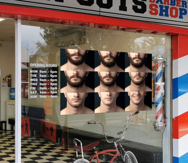 3D MAN HAIR Cut A214 Barber Shop Window Stickers Vinyl Wallpaper Wall ...