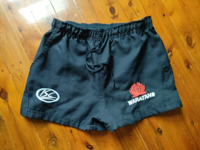 NSW Waratahs Shorts Kids Boys Size 12 Blue ISC Rugby Union VGC