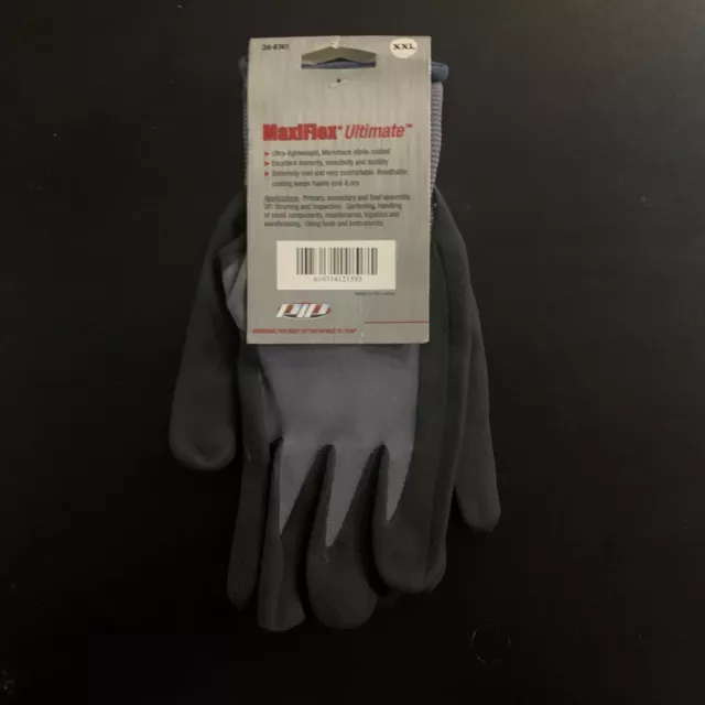 MaxiFlex Ultimate Nitrile Micro Foam Coated Work Gloves PIP GTek 34-874 XXL NEW