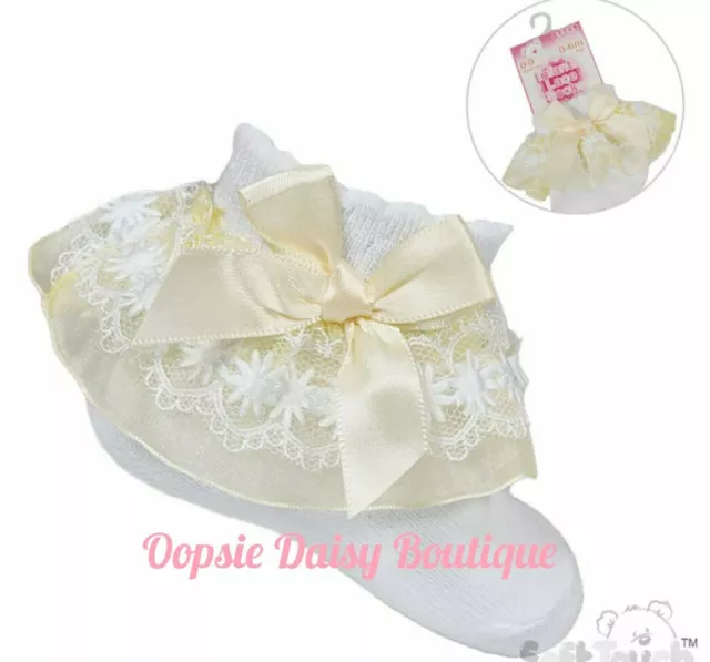Calze alla caviglia Frilly e pizzo per bambine 0-12 m
