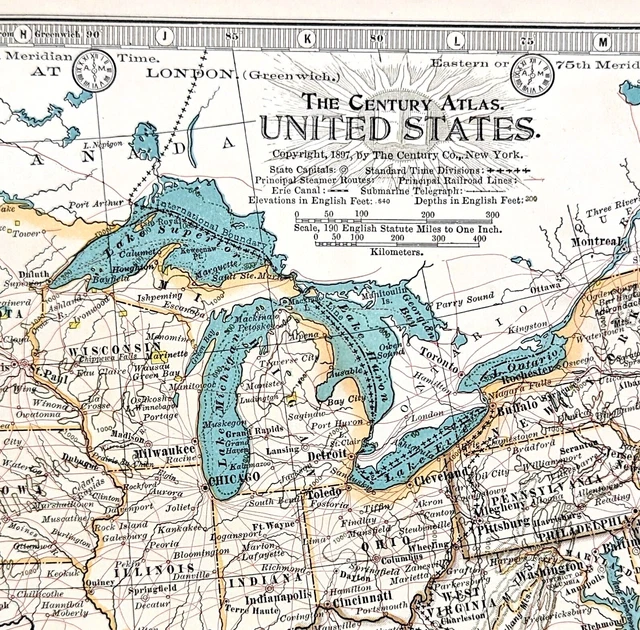 1897 UNITED STATES Map ORIGINAL - 1897 UNITED STATES Map ORIGINAL Parks Indian Territory.webp