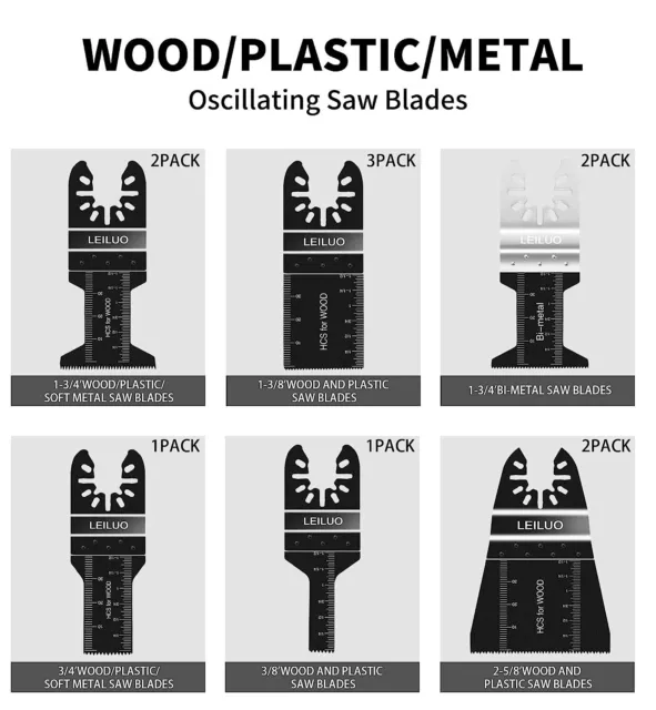 81 Pc Oscillating Saw Blades, Oscillating Multitool Blades Kit, Bi-Metal, Carbon 3