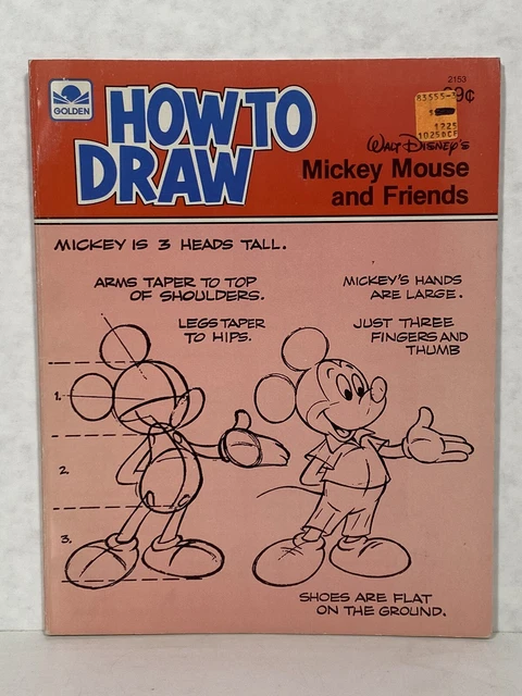 How To Draw Mickey Mouse And Friends Walt Disney 1983 A Golden Book Vintage 40yr