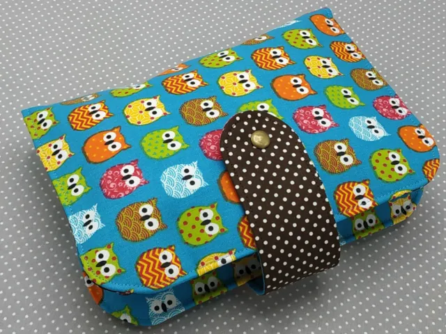 Handmade Baby Diaper Nappy Wallet Bag Pouch Wipes Holder Organizer Blue Owls