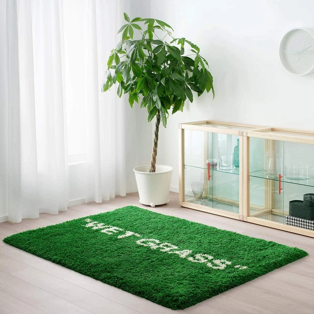 TAPIS VIRGIL ABLOH IKEA MARQUEURAD HERBE HUMIDE 195 x 132 cm