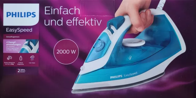 Philips Dampfbügeleisen EasySpeed  GC1744/20  - 2000W Calc-Clean Bügeleisen