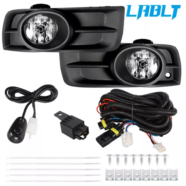 LABLT Fog Light Bumper Lamps w/Switch Harness Kit For 2010-2014 Chevrolet Cruze