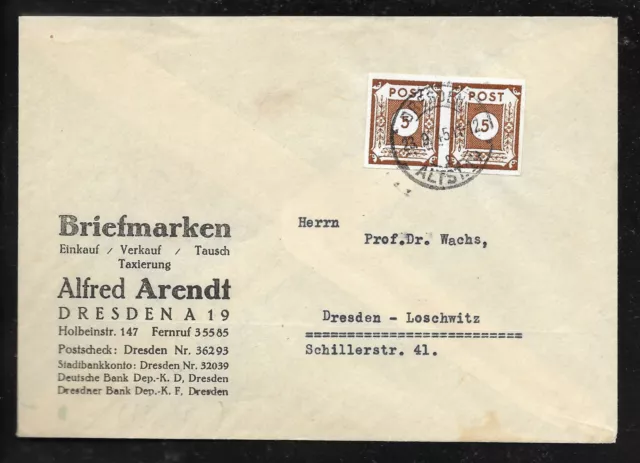 SBZ Sachsen - Brief Dresden Altst - D-Loschwitz 1945