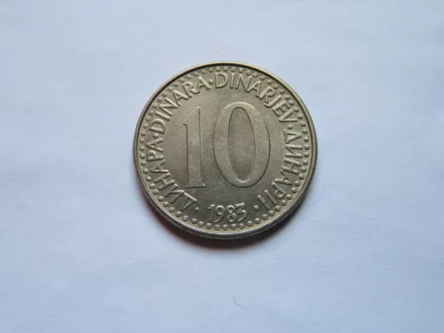 Yugoslavia Rare 10 Ten Dinara Coin 1983 Dinarjev Jugoslavija Collectible Dinar