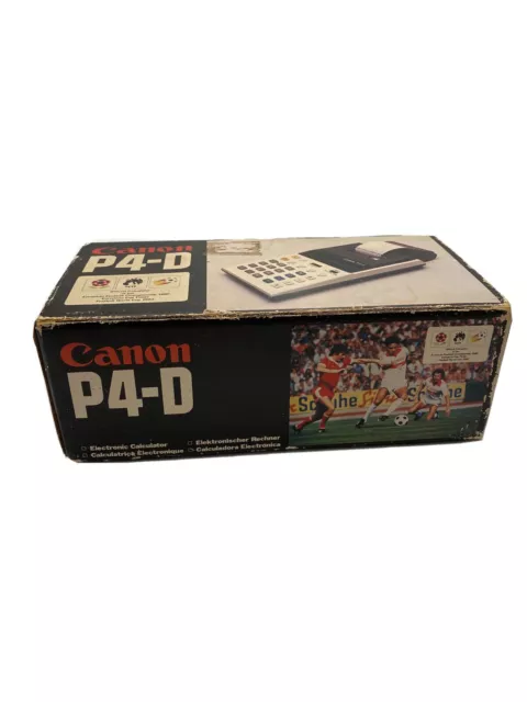 Canon P4-D Electronic Calculator Vintage Calculator With Box Manual- Football