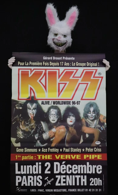 KISS - Rare affiche originale concert Zénith Paris 1996 - Poster 119 x 80 cm