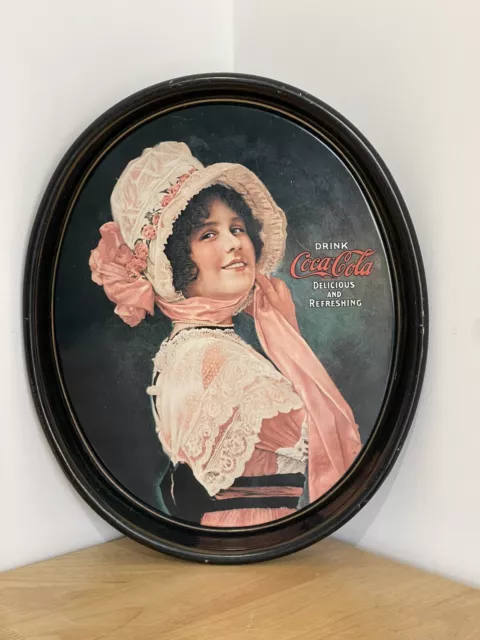 1972 Coca Cola Betty Girl Memorabilia Tray From A 1914 Advertisement