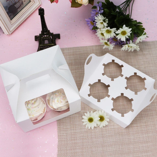 10 Pcs Cake Cstorage Container Cake Carrier Cupcake Container Open The Window