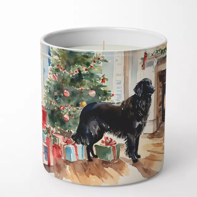 Flat Coated Retriever Cozy Christmas 10 oz Decorative Soy Candle DAC2658CDL