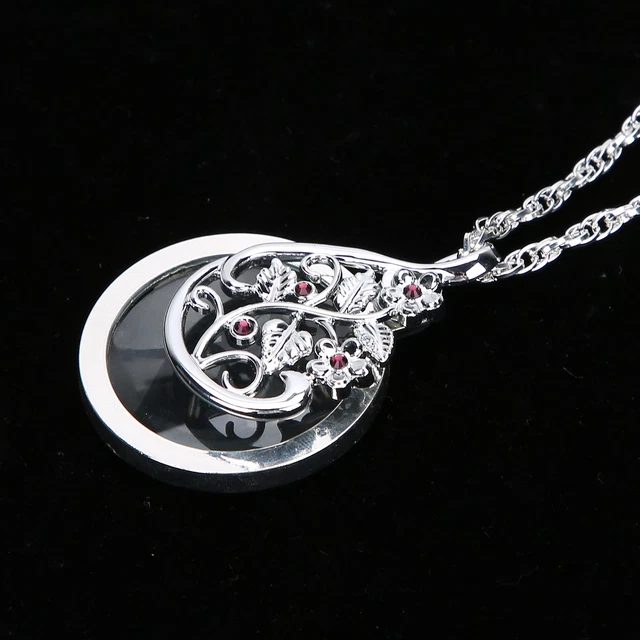 (Argento) Collana Lente d'ingrandimento Monocolo Lente Ingrandimento Vetro Ingrandimento 4,5X Collana