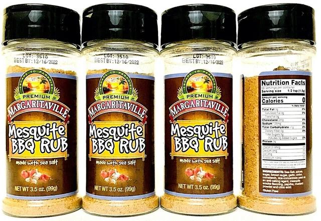 4 Ct Premium Margaritaville 3.5 Oz Mesquite BBQ Rub Made With Sea Salt BB 12/22