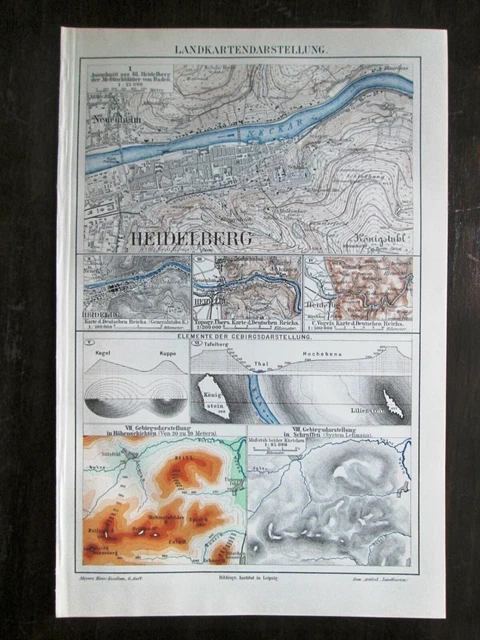 Traditional Map Examples ANTIQUE MAP. CARTOGRAPHY. EXAMPLES OF MAP MAKING. Circa 1905 £3.46 ...
