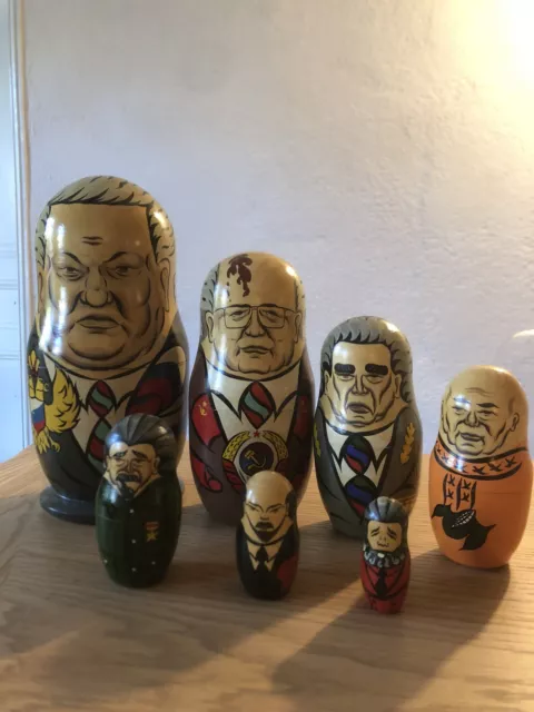 Poupée Russe Politique Matryoshka, Gorbatchev Yeltsin Khrushchev Stalin Lenin