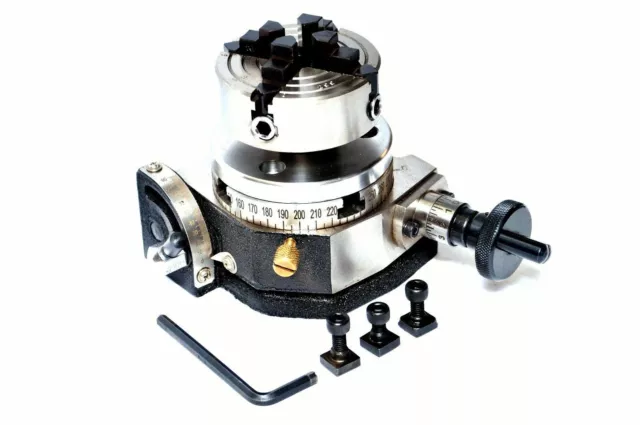 Rotary Table 3" Tilting (4 Slot) With 65 Mm 4 Jaw Independent Chuck & Backplate