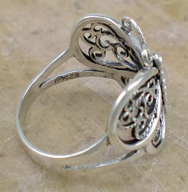 PRETTY STERLING SILVER FILIGREE BUTTERFLY RING size 10 style# r1516 $9. ...